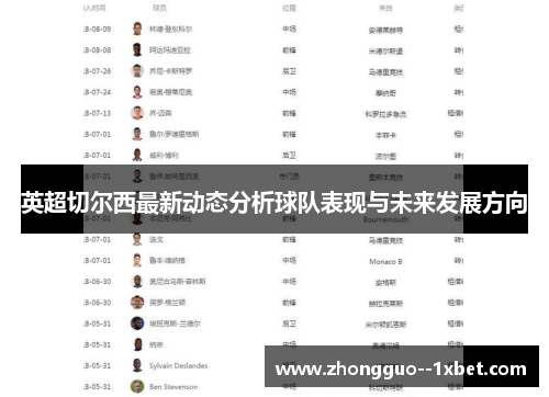 英超切尔西最新动态分析球队表现与未来发展方向 英超切尔西最新动态分析球队表现与未来发展方向